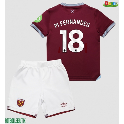 West Ham United Mateus Fernandes #18 Hemmaställ Barn 2025-26 Kortärmad (+ Korta byxor)